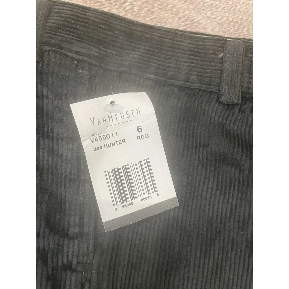NWT  Vtg  Y2K VanHeusen Pants Boys 6 Hunter Green Pleated Corduroy Holiday Slack